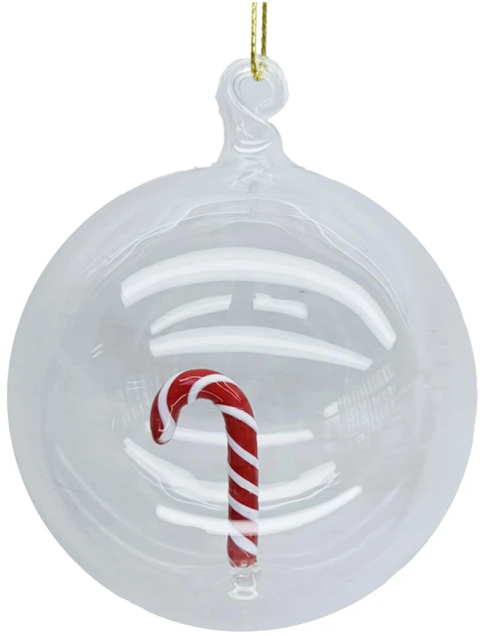 Home4You Kalėdinis papuošalas JOY CANDY GLASS D8cm, stiklas