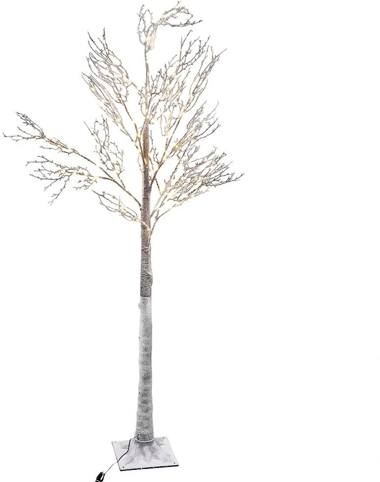 Kalėdinis LED dekoratyvinis medelis su apsnigtomis šakomis, rudas, 150 cm