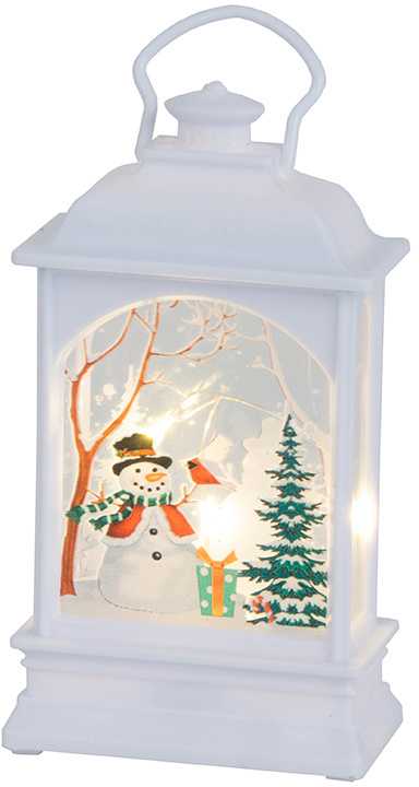 Kalėdinis LED žibintas su vitražu, 14x7x4 cm