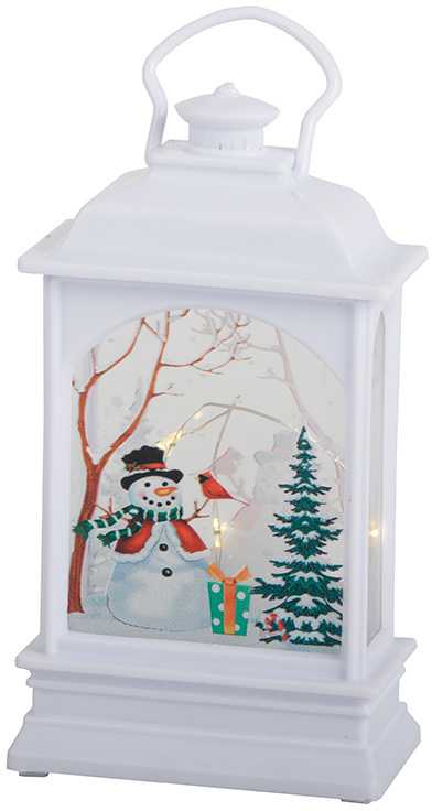 Kalėdinis LED žibintas su vitražu, 14x7x4 cm