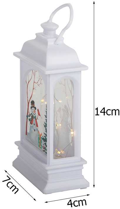 Kalėdinis LED žibintas su vitražu, 14x7x4 cm
