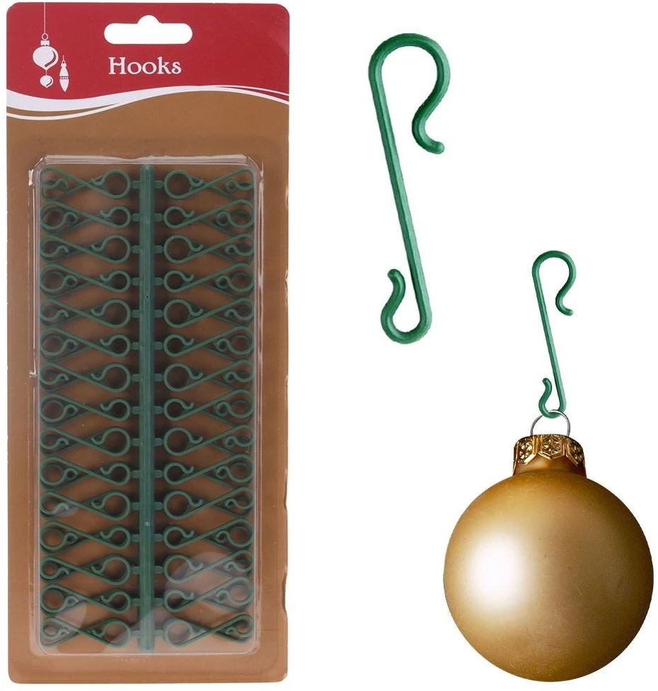 Mondex Kalėdinių dekoracijų kabliukai, žali, 3,5 cm, 60 vnt.