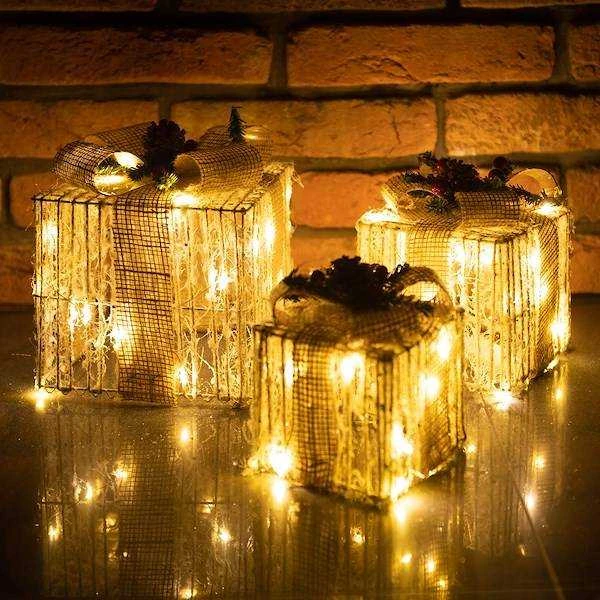 Kalėdų dekoracija su LED apšvietimu Springos 3 vnt. rinkinys