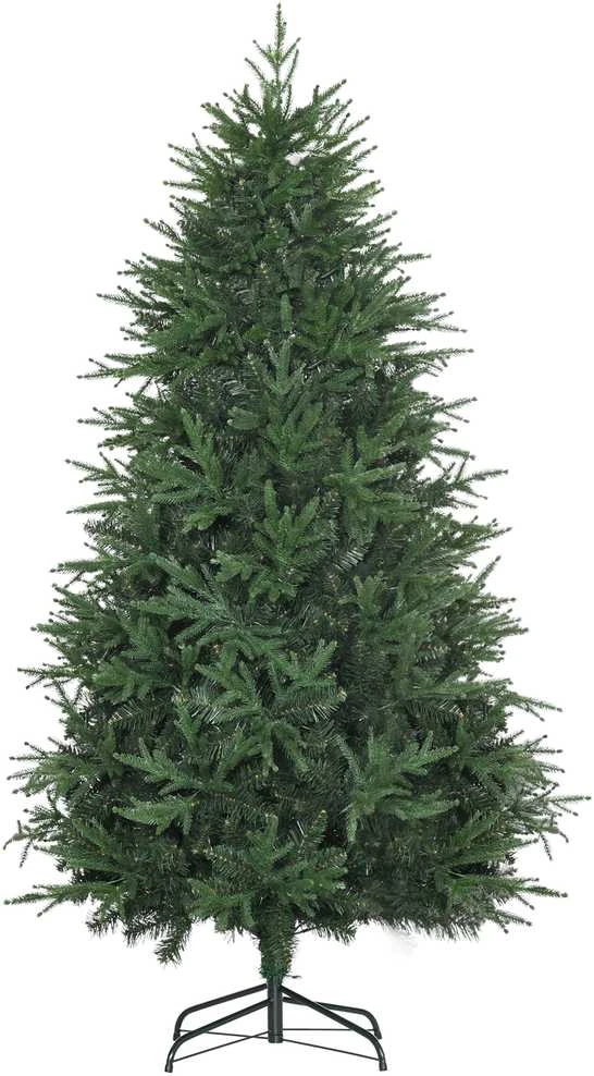HOMCOM 180 cm dirbtinė Kalėdų eglutė, tikroviška, tankios šakos, dirbtinė eglė, eglutė su 4030 šakelių, tikroviška išvaizda, žalia