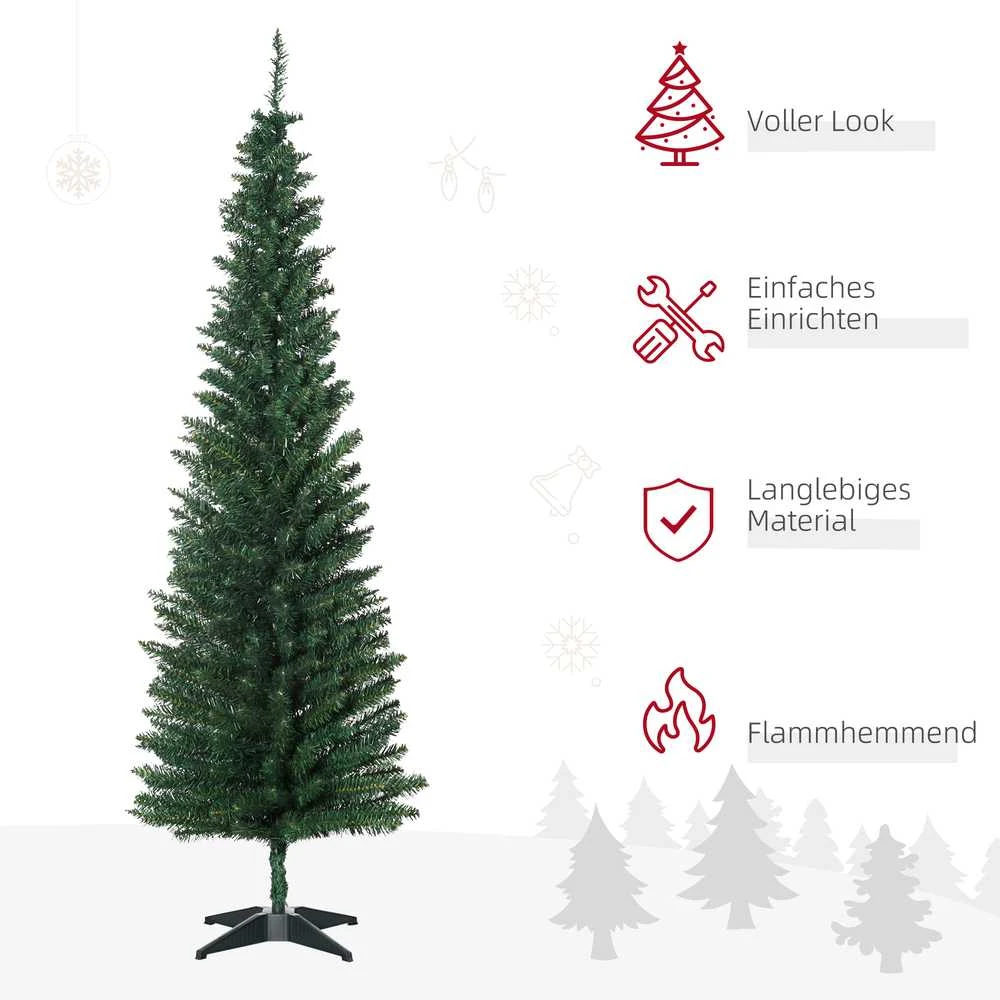 HOMCOM dirbtinė Kalėdų eglutė su plastikiniu stovu, 390 šakelių, žalia, Ø 55 x A 180 cm