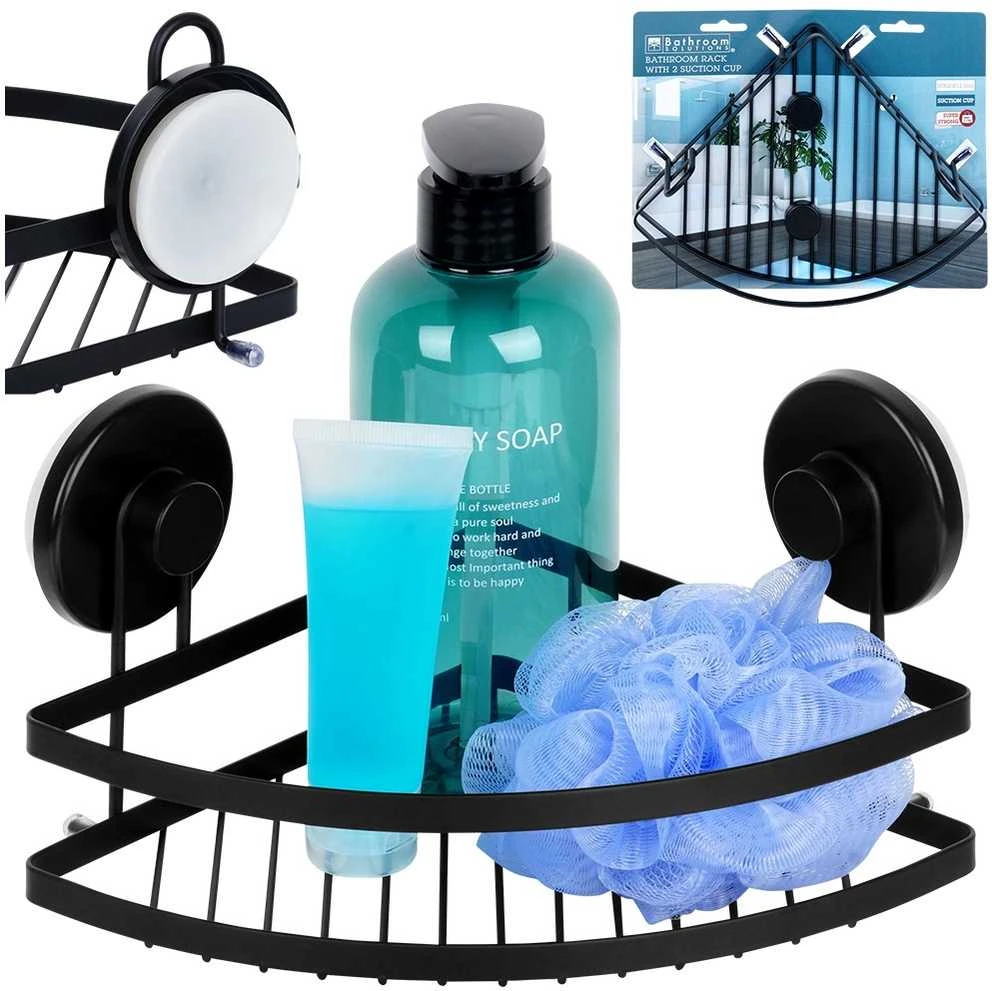 Bathroom Solutions Kampinė lentyna 24x18x12,5 cm Juoda
