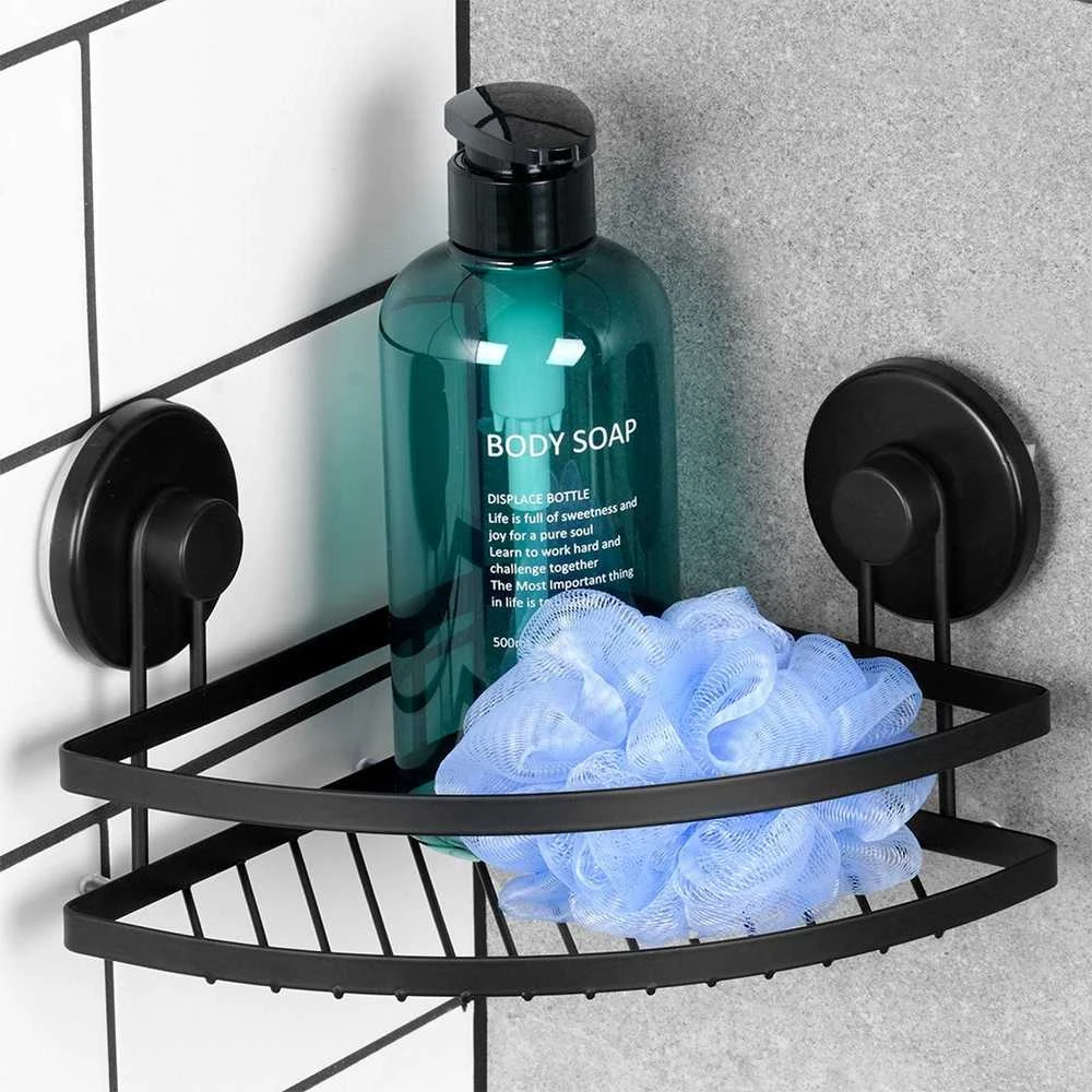 Bathroom Solutions Kampinė lentyna 24x18x12,5 cm Juoda