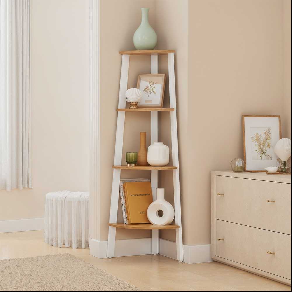Songmics Kampinė lentyna VASAGLE, 33,4x33,4x125 cm, 4 lygiai