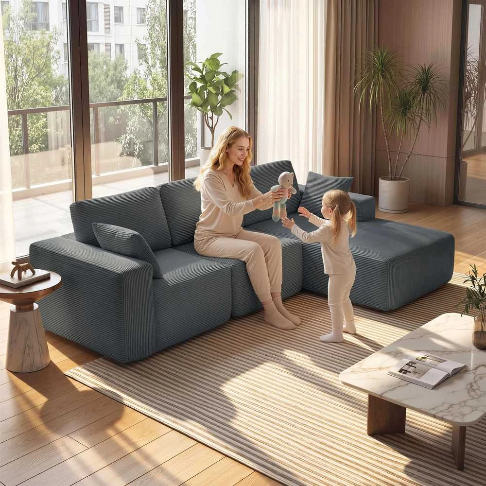 Kampinė modulinė sofa 267 × 168 cm