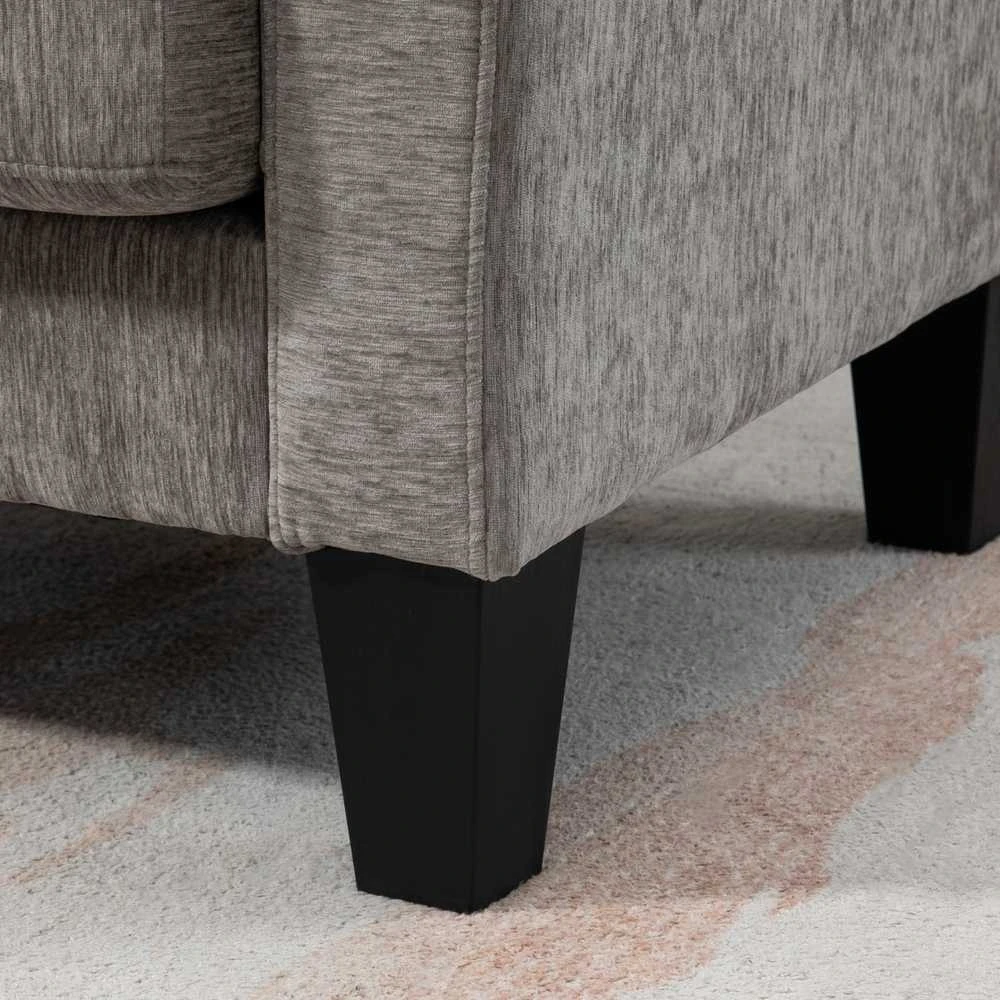 HOMCOM kampinė sofa, L-formos sofa su perstatomu šezlongu, 186 x 130 x 84 cm, ruda