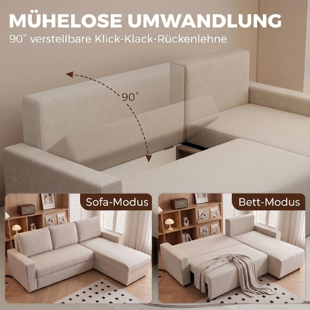 Kampinė sofa 226 x 125 x 86 cm