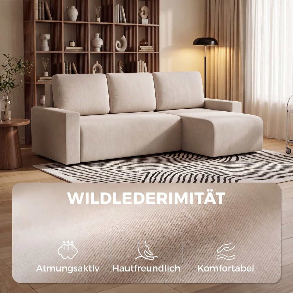 Kampinė sofa 226 x 125 x 86 cm