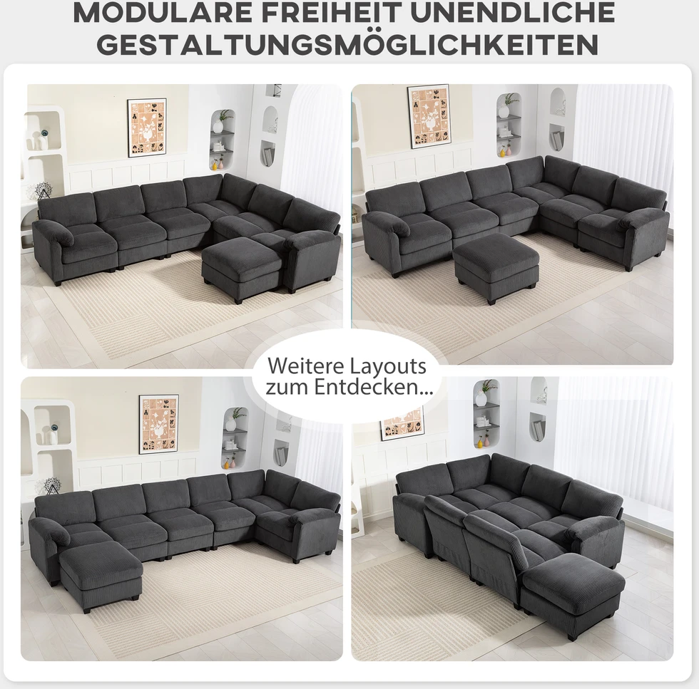 Kampinė sofa 292x224x85 cm