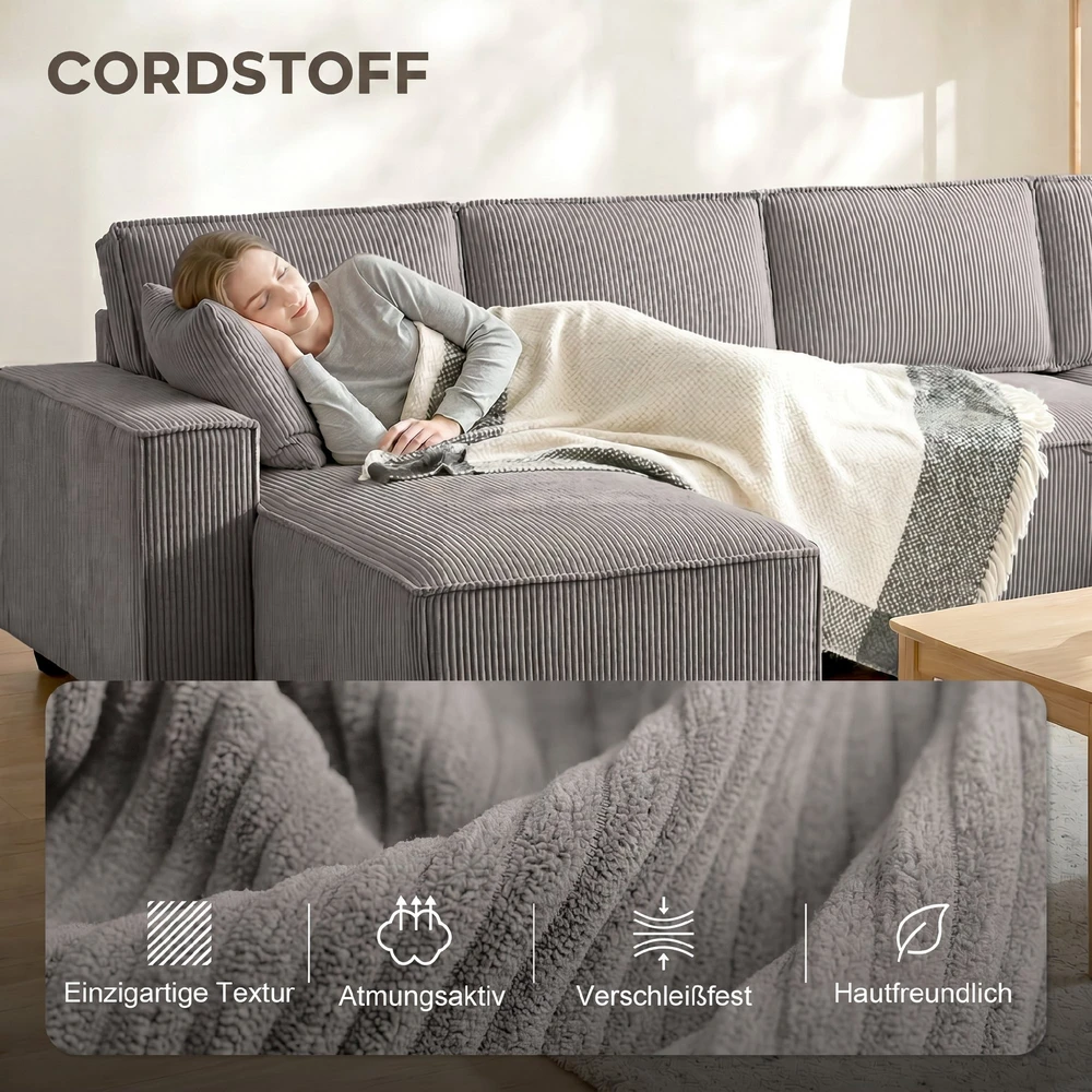 Kampinė sofa 311 x 154 x 91 cm