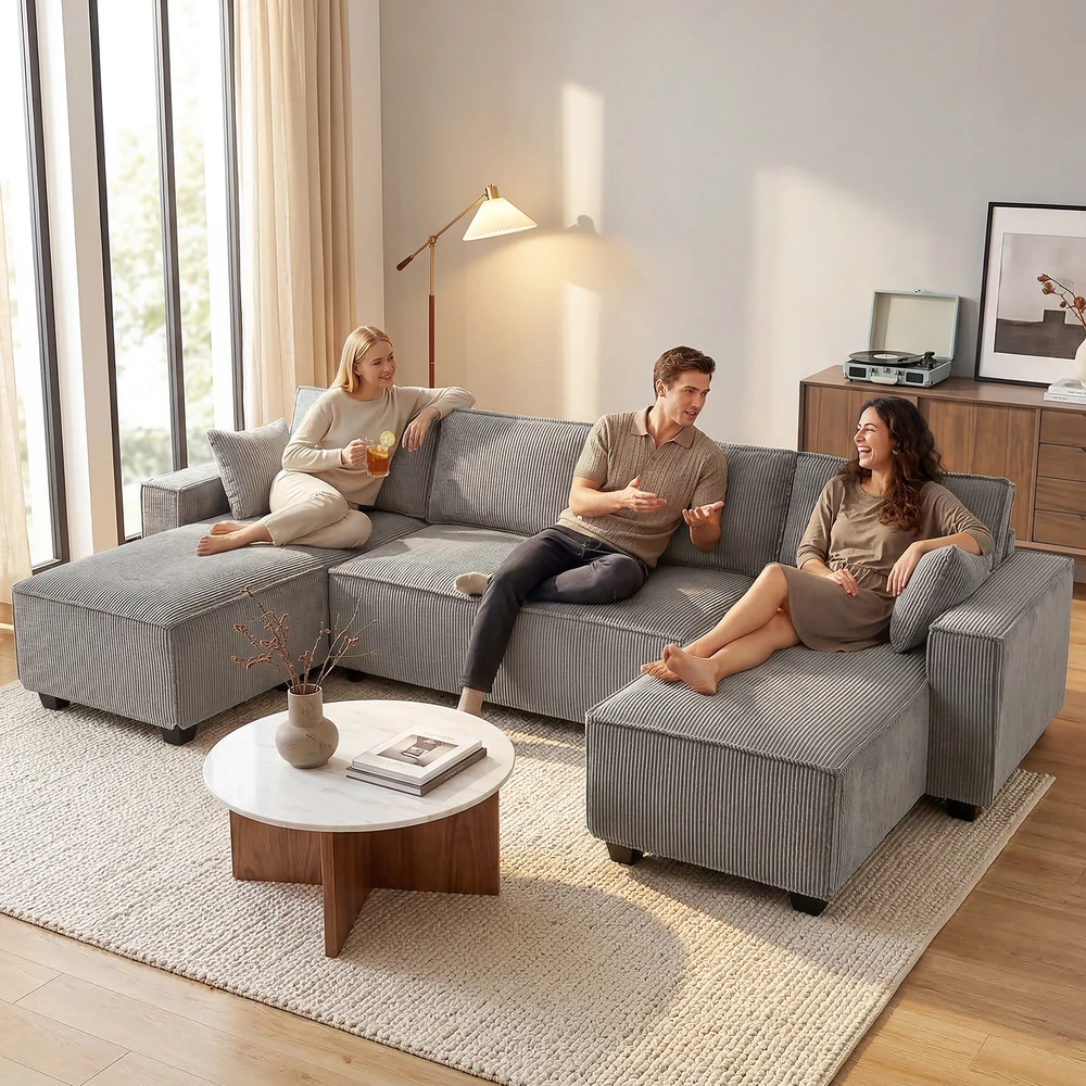 Kampinė sofa 311 x 154 x 91 cm