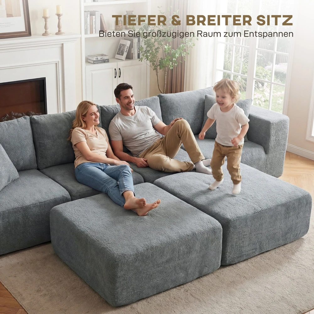 Kampinė sofa tamsiai pilka