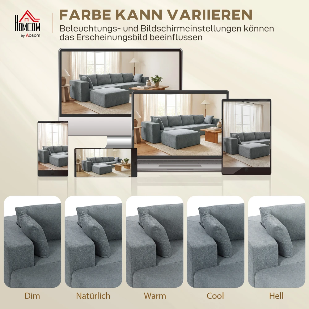 Kampinė sofa tamsiai pilka