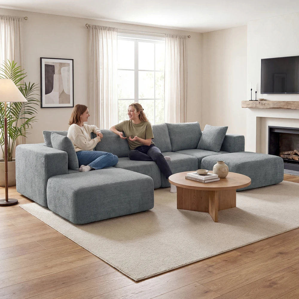 Kampinė sofa tamsiai pilka