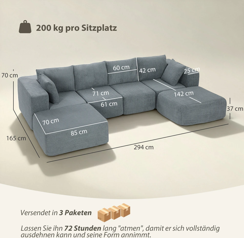 Kampinė sofa tamsiai pilka
