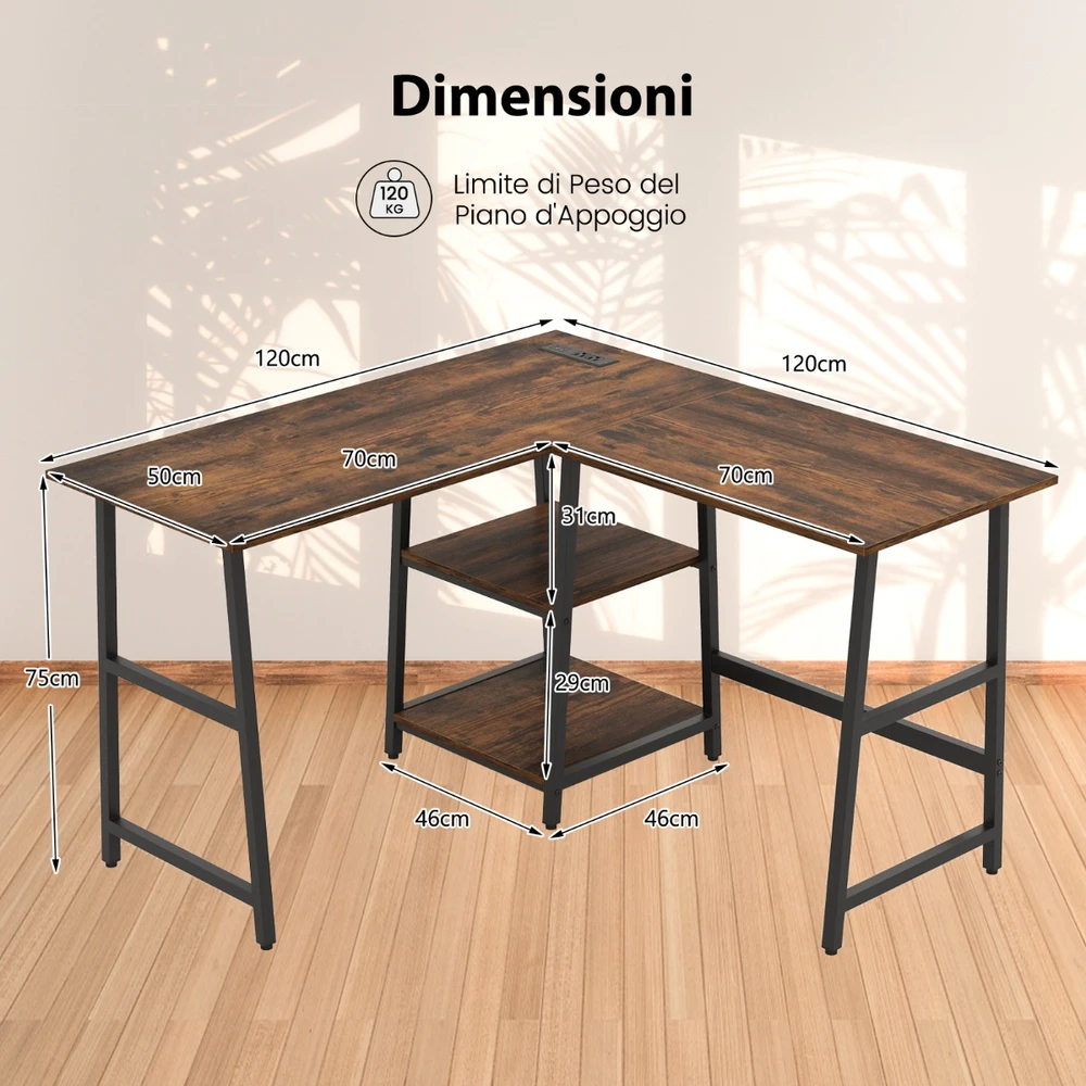 Kampinis stalas 120 x 120 x 75 cm