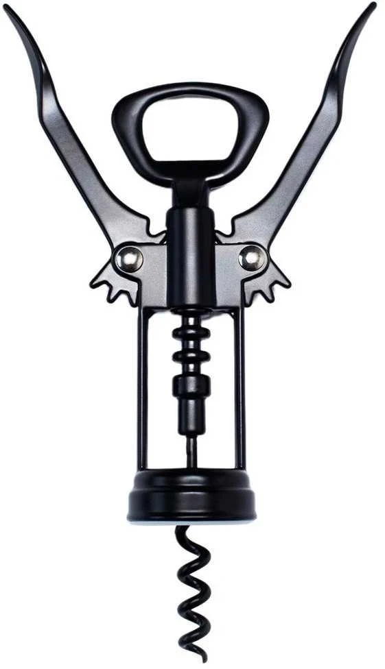 Excellent Houseware Metalinis vyno butelių atidarytuvas 16 cm juodas