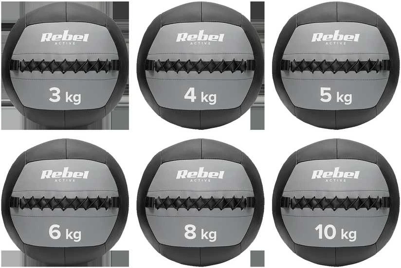 Medicininis kamuolys pratimams 10 kg, REBEL ACTIVE