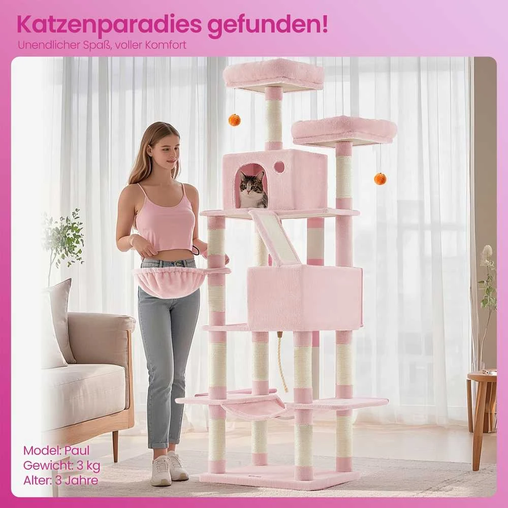Songmics Feandrea Draskyklė didelė 2 platformų daugiaaukštė pastelinės rožinės spalvos