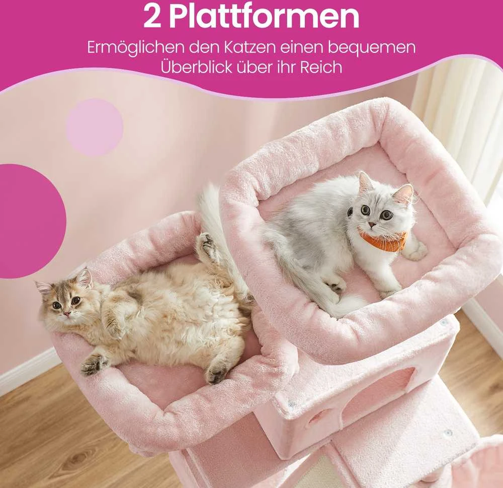 Songmics Feandrea Draskyklė didelė 2 platformų daugiaaukštė pastelinės rožinės spalvos