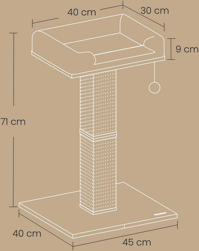 Songmics Kačių draskyklė 71 cm, medžio drožlių plokštė