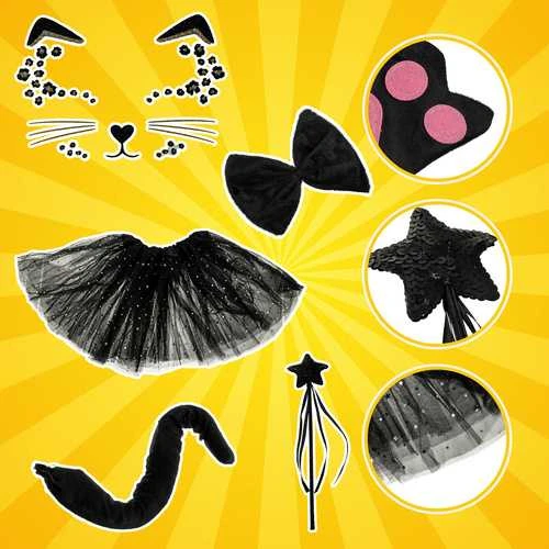7-piece cat costume - juodas Kruzzel 26745