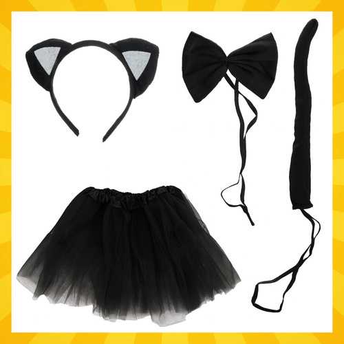 Kitten Costume - Juodas 4-Piece Kruzzel 26518