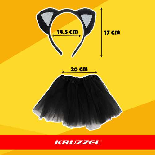 Kitten Costume - Juodas 4-Piece Kruzzel 26518