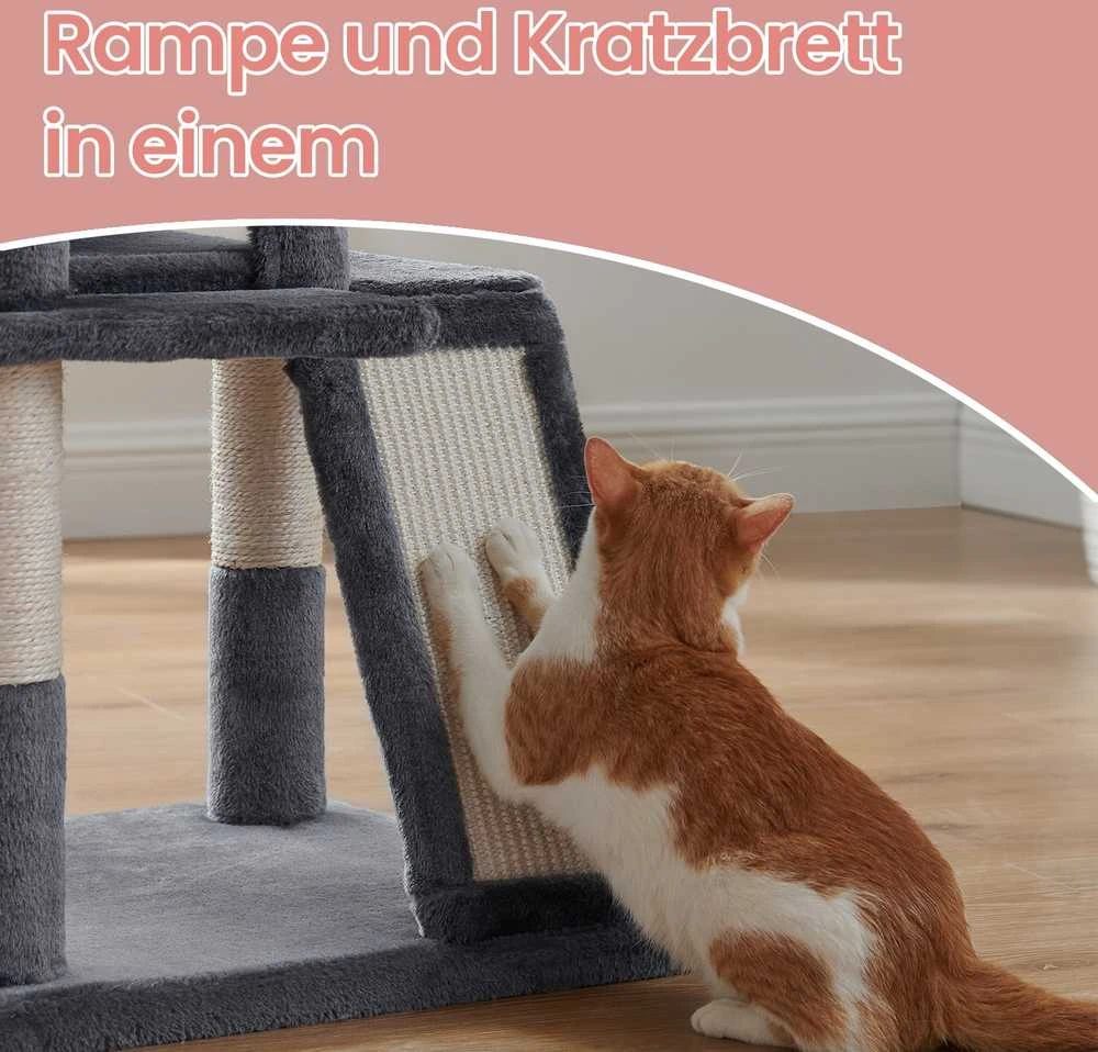 Songmics Kačių draskyklė 96 cm, su urvu ir gultu