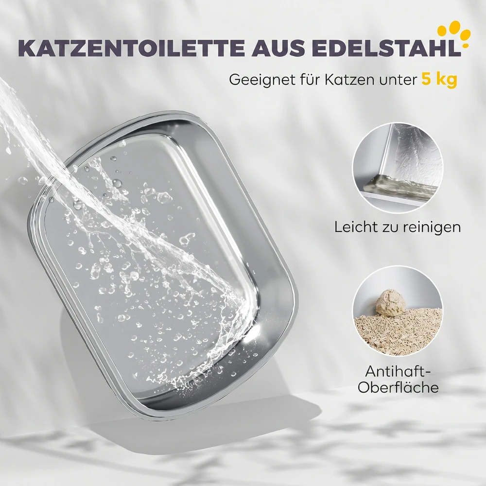 Katinų tualetas tamsiai pilkas-juodas
