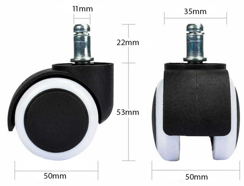 Rubber swivel chair castors 5pcs, modelis