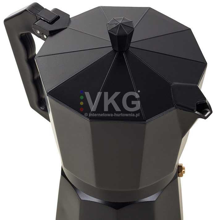 Verk Kavinukas Moka 600 ml, 12 puodelių, juodas blizgus