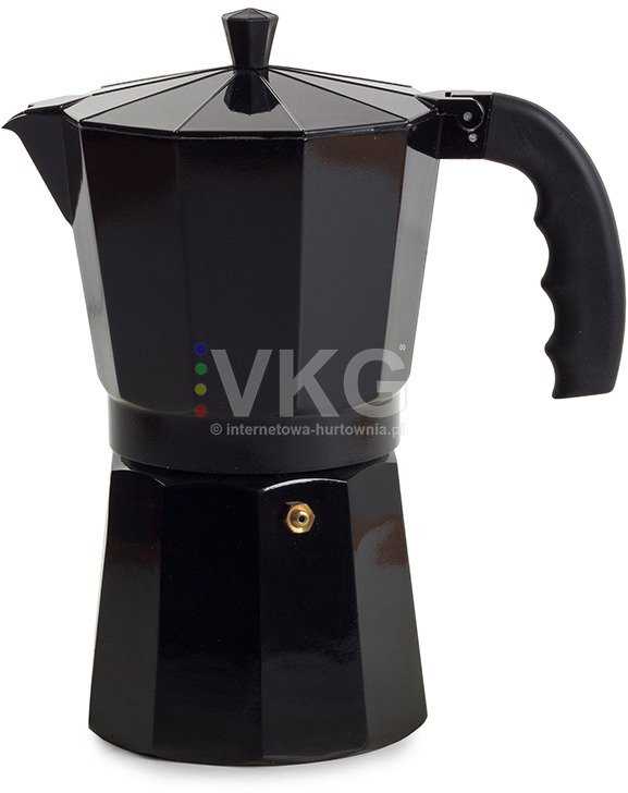 Verk Kavinukas Moka 600 ml, 12 puodelių, juodas blizgus