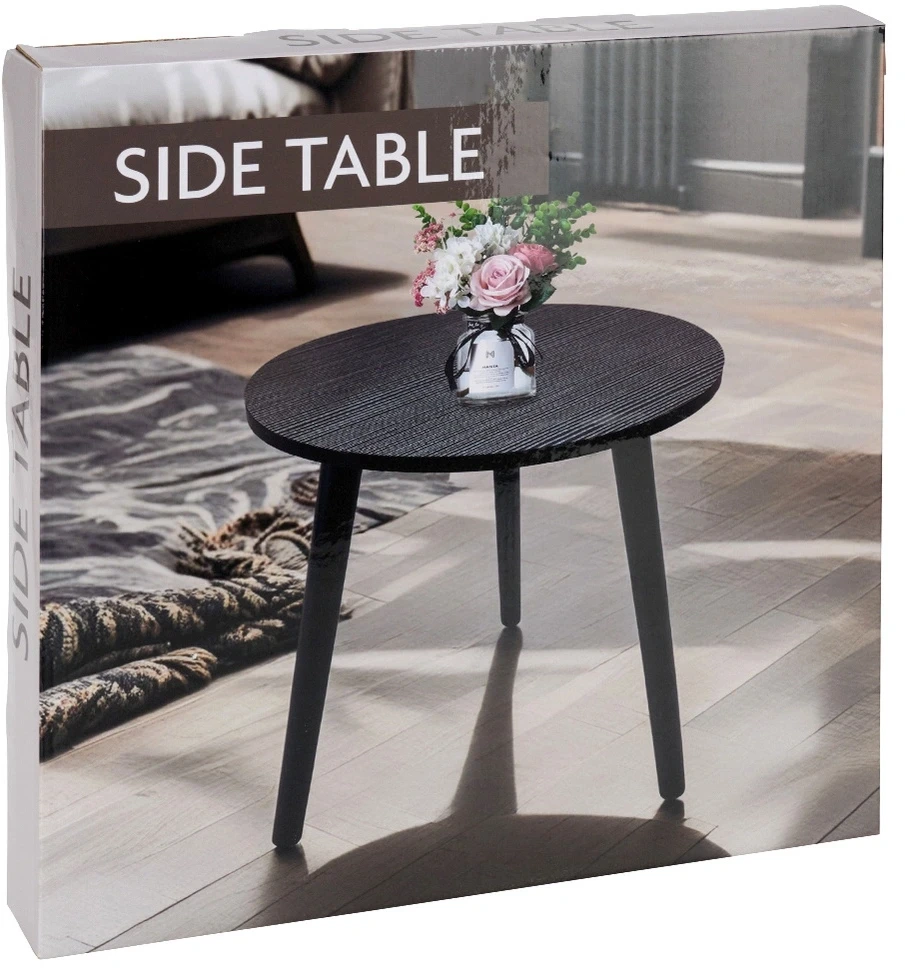 Excellent Houseware kavos staliukas su juodu mediniu paviršiumi