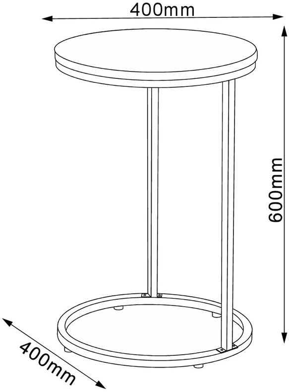 Home4You Šoninis staliukas HEDVIG D40xH60cm, uosio/juodos spalvos