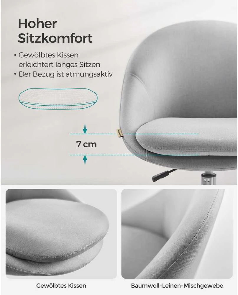 Songmics Kėdė 60 x 60 x (80–90) cm