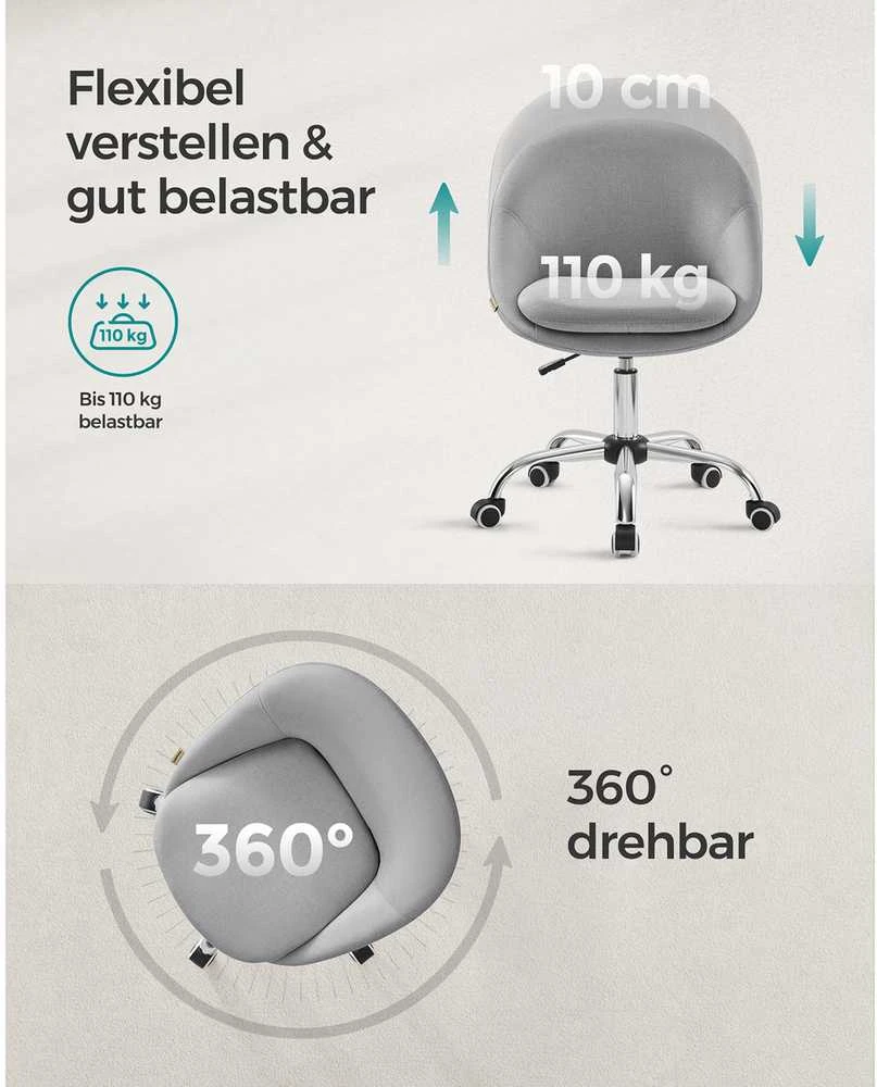 Songmics Kėdė 60 x 60 x (80–90) cm