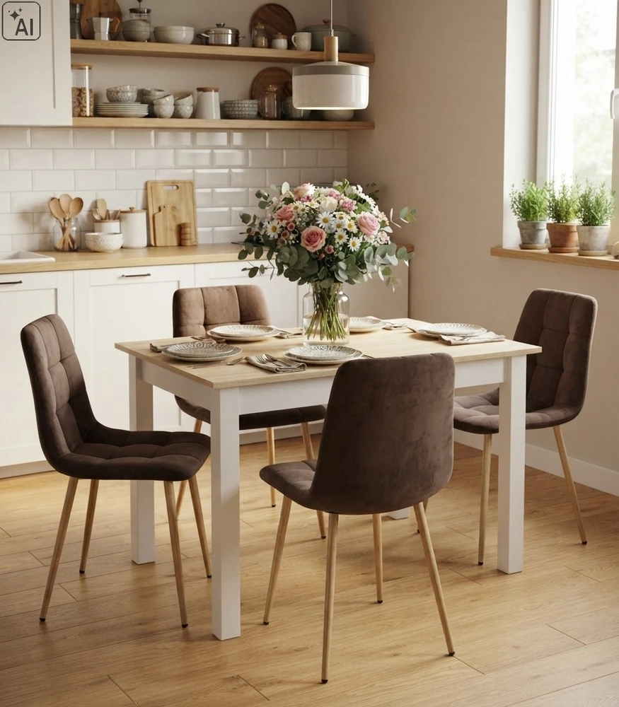 Kėdė KARA, tamsiai ruda, 87 × 45 × 50,5 cm
