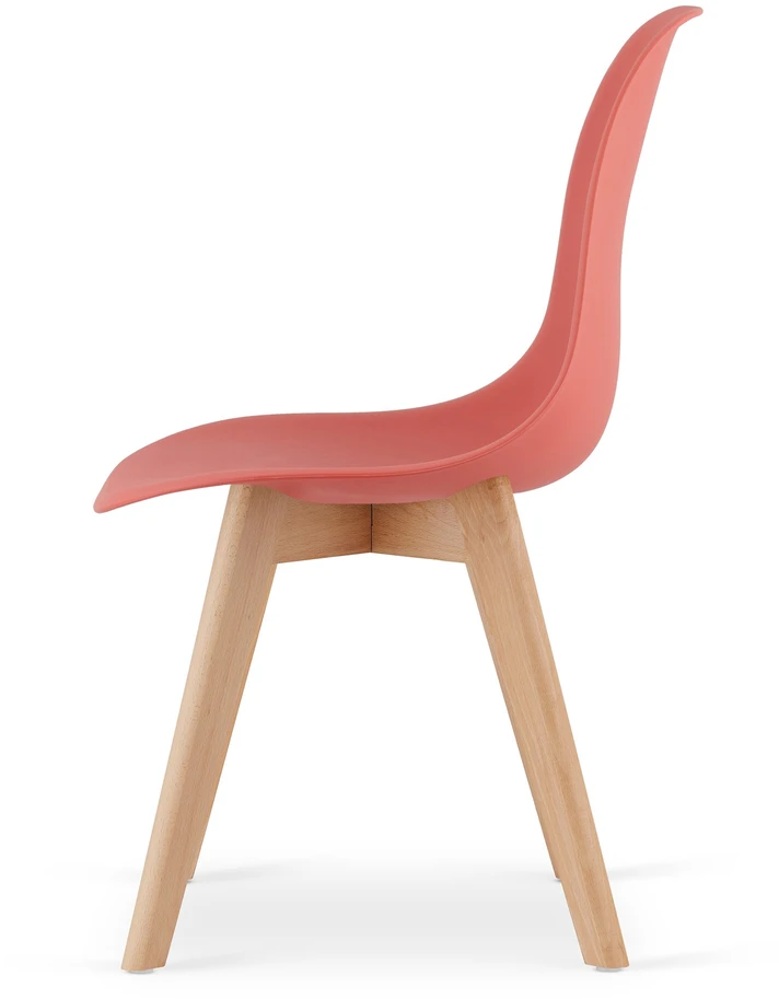 Leobert Kėdė KITO su bukinėmis kojomis, cinoberio spalvos, 80 × 46 × 54,5 cm