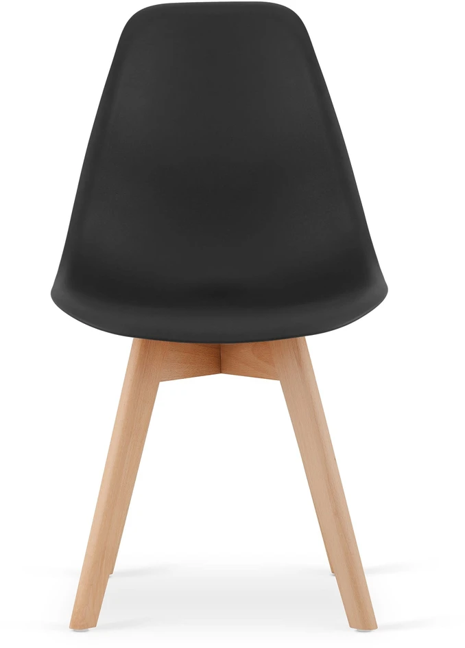 Valora Kėdė KITO su polipropileno sėdyne ir buko kojomis, juoda, 80 × 46 × 54,5 cm, 4 vnt.