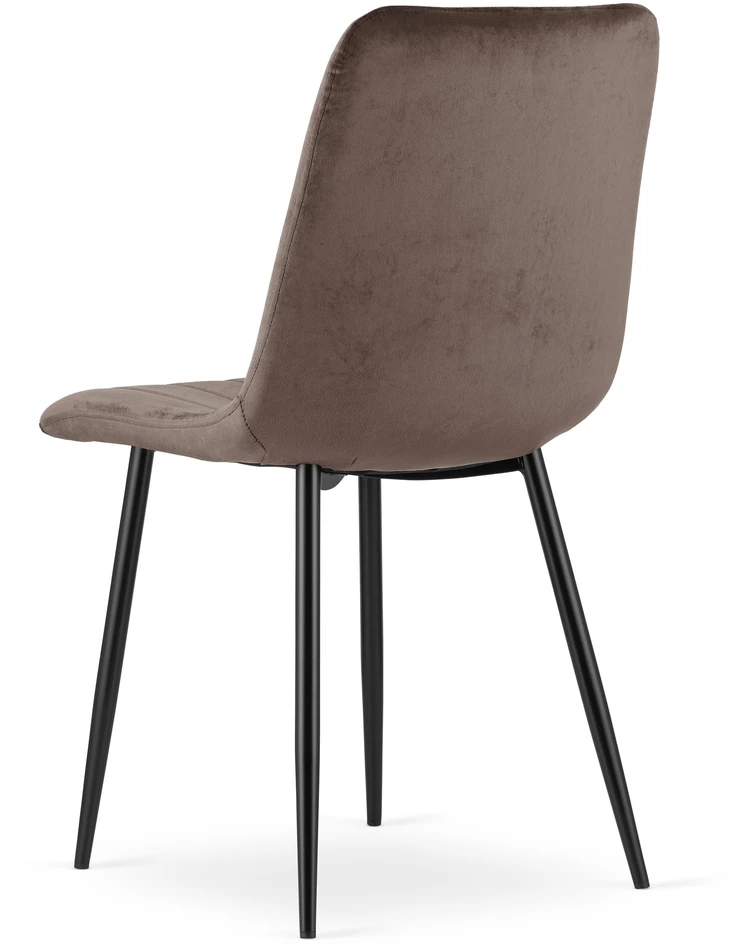 Kėdė LAVA, veliūrinė, tamsiai ruda, 86 cm, 3 vnt.