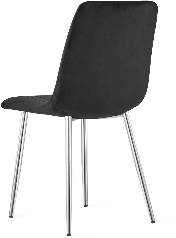 Kėdė LAVA, veliūrinis apmušalas, chromuotos metalinės kojos, juoda, 86 cm, 2 vnt.