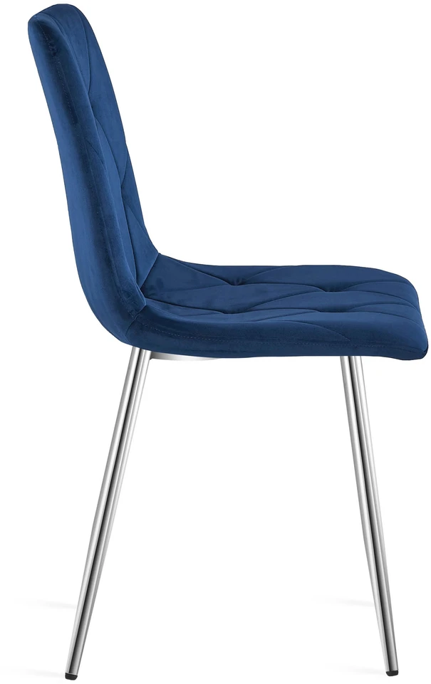 Kėdė LIBRA su chromuotomis metalinėmis kojomis, tamsiai mėlyna, 87 cm