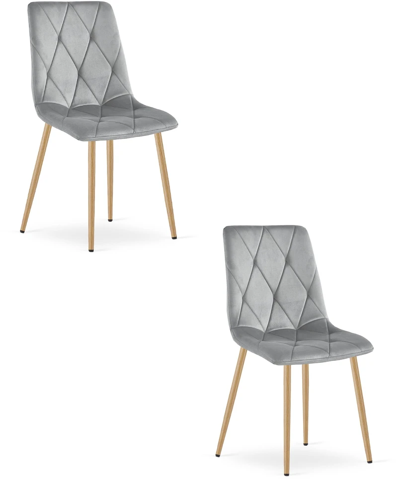 Valora Kėdė LIBRA, veliūrinė, šviesiai pilka, 86,5 × 45 × 54 cm, 2 vnt.