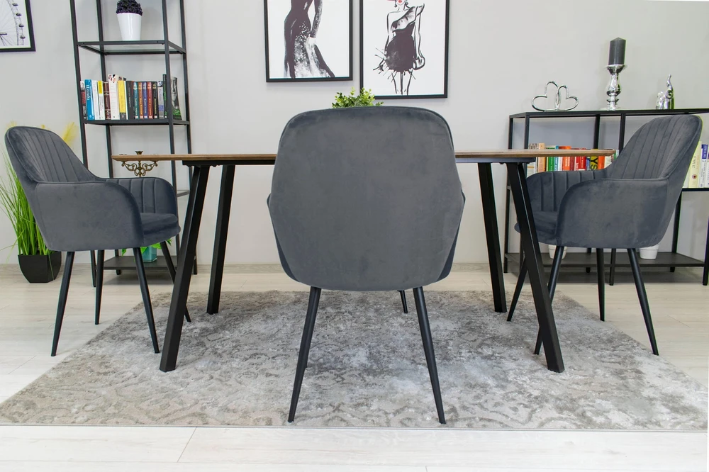 Valora Kėdė LUGO, tamsiai pilka, 86,5 × 57,5 × 56,5 cm, 2 vnt.