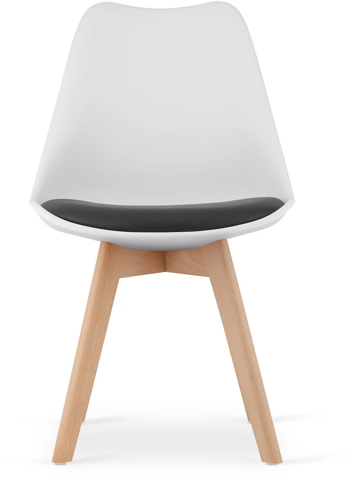 Leobert Kėdė MARK su buko kojomis, balta ir juoda, 82 × 49 cm, 2 vnt.